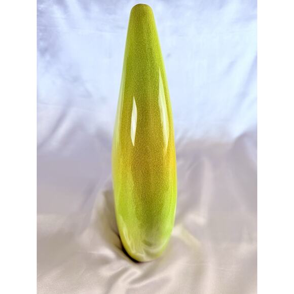 MCM Green Crackle Glaze Vase Ewer Pitcher w/Handle 12.5” Tall Vintage - Picture 6 of 10